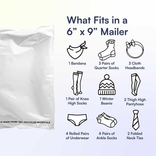 300 Count, 6x9 inch Eco Friendly Poly Mailers 100% Recycled Packaging Envelopes Supplies Mailing Bags 2.5 Mil Thick - SMART Mailer
