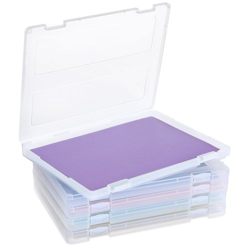 5 PCS Printer Paper Storage, Portable Scrapbook Storage Box for 9.4 x 12.5 Inch A4 File Paper, File Boxes with Lids for Photos, Documents, Magazines, Stamps, Envelopes, Office and School Supplies