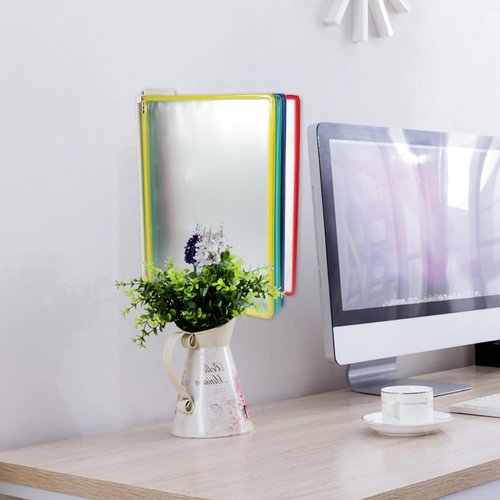 Ciieeo Wall Mounted File Folder Hanging Document Rack Drawing Organizer Page Protectors Plastic Stand Plastic Storage Shelf Wall Mounted Shelves for Storage Wall-mounted File Holding Bag