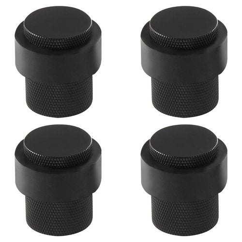 DOOROOM 1-1/2 Inch Length 1-3/5 Height Magnetic Door Stopper Heavy Duty Magnetic Door Catch Door Holder Brass Wall and Floor Mounted Hardware Quite Doorstop Keep Door Open, 4 Pack, Matt Black