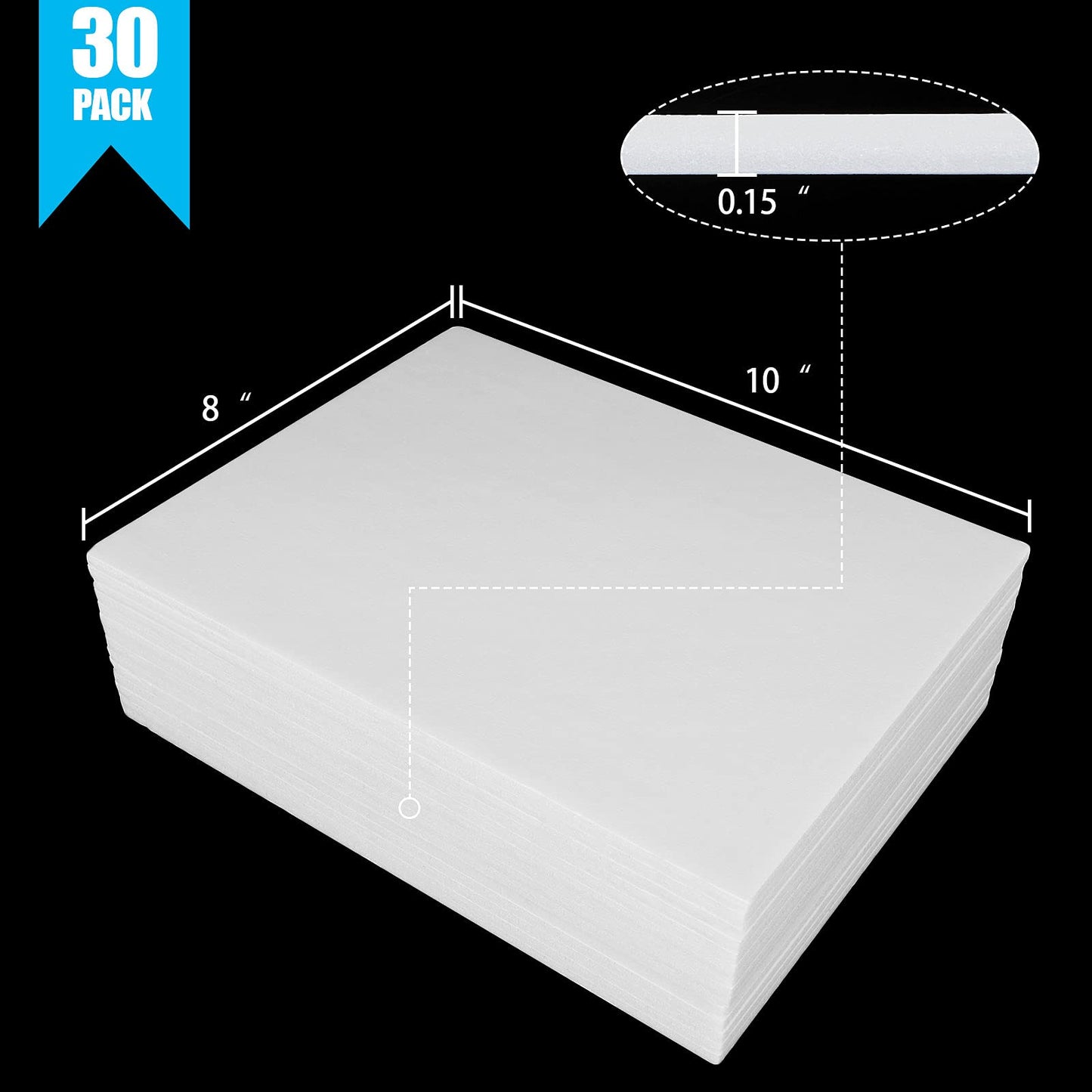 30 Pack Foam Board 8” x 10” Foam Core Baking Boards 3/16” Thickness White Poster Board Sign Board Foamboard Craft Foam Sheet for Mounting, Crafts, Modeling, Signage and School Projects (Acid-Free)