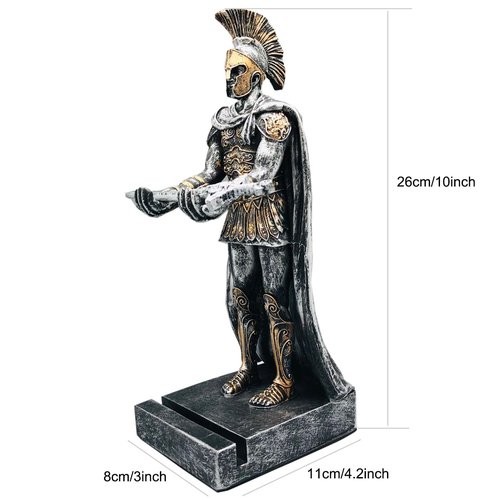 AMJUDOT Pen Holder Knight Pen Pencil Holder Phones Gamepad Stand Holder Mens Office Desk Accessories Resin Knight Statue