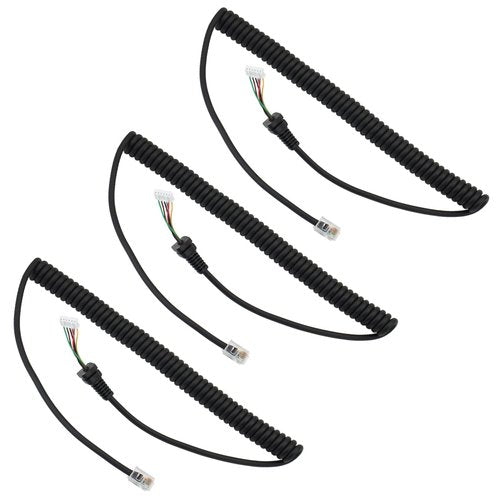 Afadorable 3Pcs Mic Cable Cord Wire Fit for Yaesu FT-7800 FT-8800 FT-8900 FT-8900R FT-7900R FT-1500M FT-2800M Radio, Replacement Microphone Cable for MH-48A6J MH-48 MH-42 MH-36