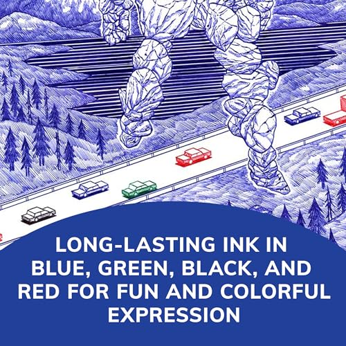 BIC 4-Color Retractable Ballpoint Pen Pack of 3 - Black, Blue, Red, Green Ink