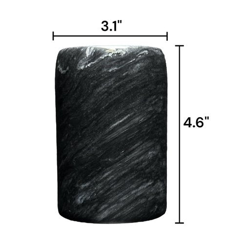 Hapton House Black Natural Marble Pen Holder - Pencil Holder - Makeup Brush Holder - Toothbrush Holder - Office and Bathroom Organizer - Home Décor