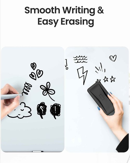VUSIGN Glass Whiteboard 36" x 48" Magnetic Dry Erase for Office, School, Home, Frameless Mounting, Includes 4 Magnets, 2 Markers and 1 Erasers