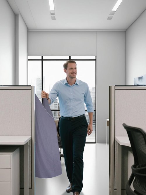 NebulaEdge Portable Cubicle Privacy Curtain for Office,47x38 in，with 2 Self Adhesive Hook and 4 Adjustable Around Installation Direction Door Circular Ring ﻿