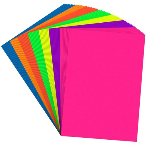 Poster Board 22x28 Inches,56 Sheets Neon Paper 7 Color Fluorescent Paper Bright Cardstock 250 GSM/90 lb Heavyweight Projects School Science Fair Event Displays and Business Presentations