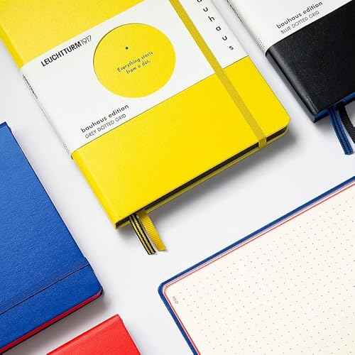 LEUCHTTURM1917 - Dotted Hardcover Notebook Medium A5 Bauhaus Special Edition 251 Numbered Pages for Writing and Journaling (Black)