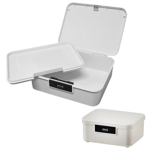 Saim Combination Lockable Storage Box, 4.2 Gallon Heavy-Duty Plastic Storage Container Bin for Office, Home, Dorm Organizer for Documents, Valuables & Supplies, Item Organizer 16 Liter (White)