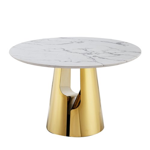 HomVent Round Faux Marble Dining Table and Chair Set for 4, 47.2'' White Circle Faux Marble Kitchen Table Set with Dining Chairs, Modern Round Table Set for Kitchen