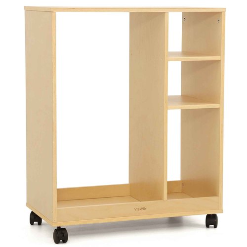 VISWIN Art Cart Organizer, Solid Pine Wood Art Supply Storage Organizer with Caster Wheels, 3-Tier Multifunctional Rolling Utility Storage Cart for Studio, Classroom, Artists - Natural