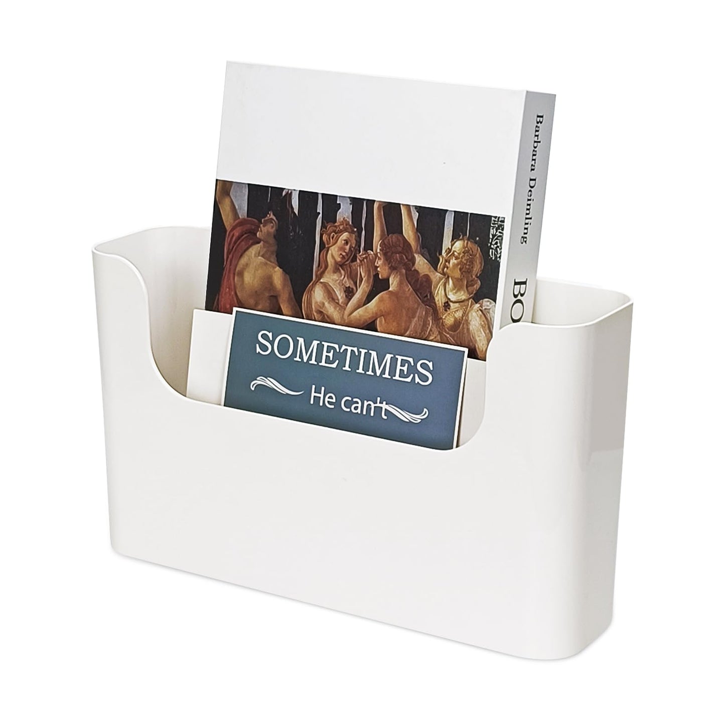 POUYRBA Wall File Holder - White Plastic Wall Mount File Organizer for Office, Home, Classroom