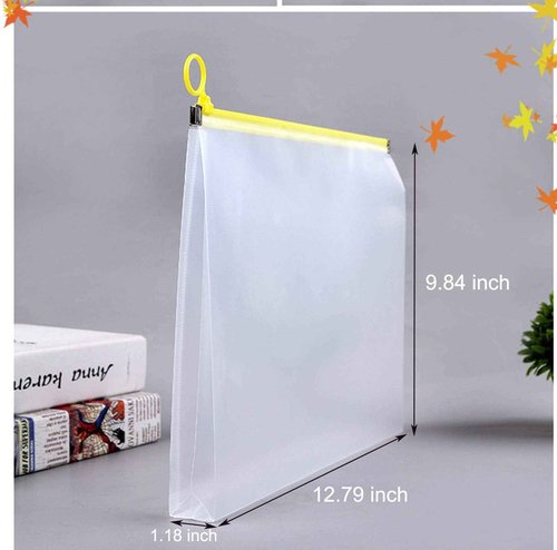 YESSART 9x12 Clear Zip Plastic Envelopes File Document Paper Holder Pack of 24 (24 Pack)