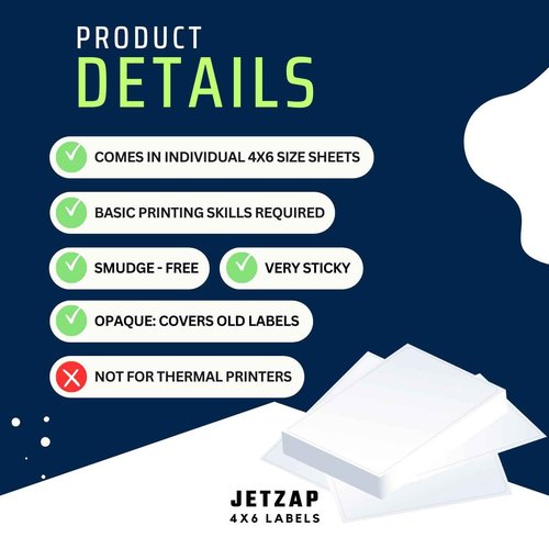 JETZAP Pre-Cut 4x6 Shipping Labels | Work on Most Inkjet and Laser Printers | Just Load & Print | USPS UPS FedEx for Home Printers | 2000 Pack