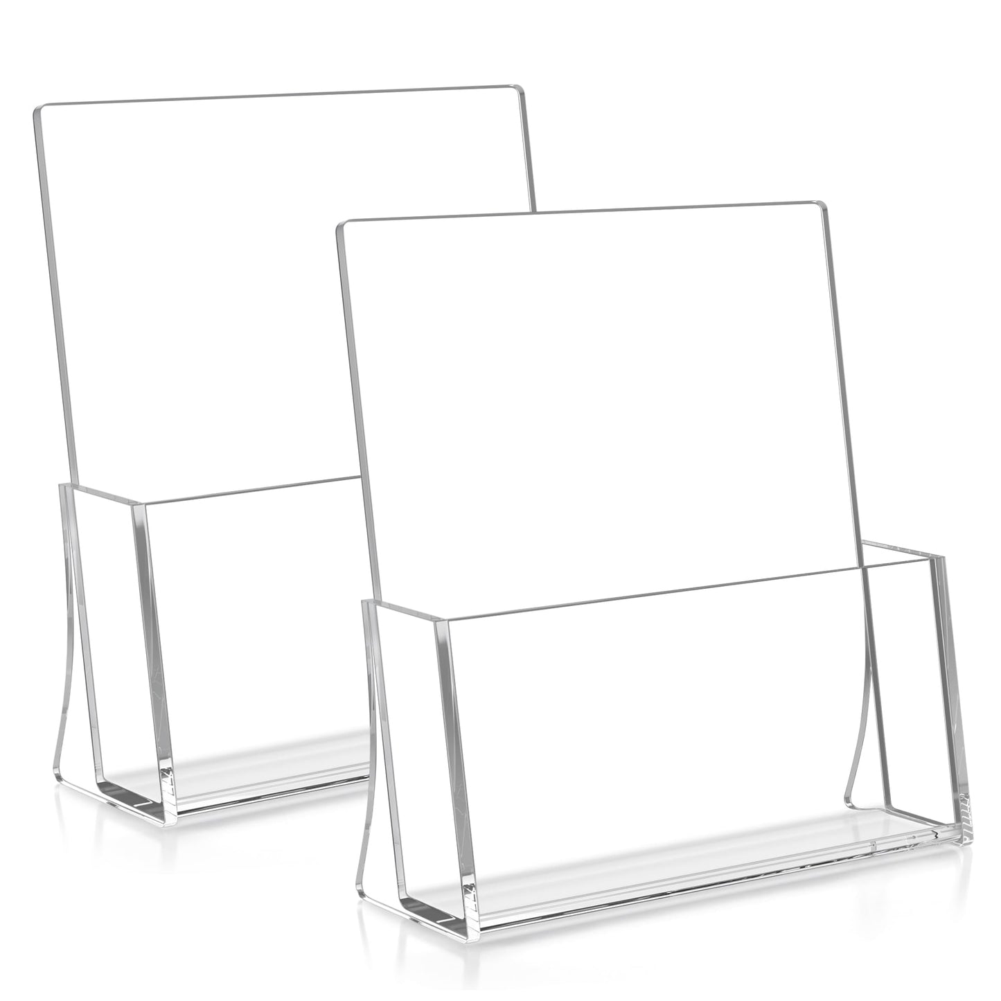 zavekia 2 Pack Acrylic Brochure Holder, 8.5 x 11 inches Clear Acrylic Literature Holder Plastic Flyer Display Stand