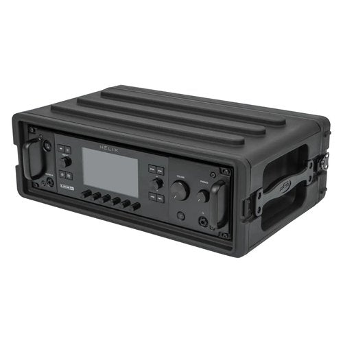 SKB Shallow Rack 3U - Roto-Molded for Durability & Impact Resistance, Waterproof & Stackable Design, with Twist Latches & Rubber Feet - Ideal for Secure Equipment Storage & Transport, Black