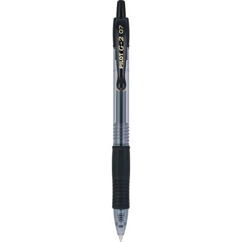 Pilot G2 Premium Gel Roller Pens 0.7, Fine Point Smooth Writing Pens Black, Pack of 12