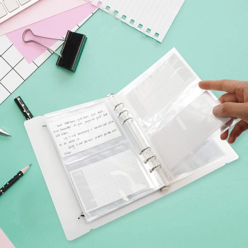 SHANGRLA 3x5 Index Card Holder Binder - Card Organizer for Note Cards, Flash Cards, and Recipe Cards, 90 Card Sleeves - Stores up to 180 Index Cards, Indexcard Notecard Storage Solution