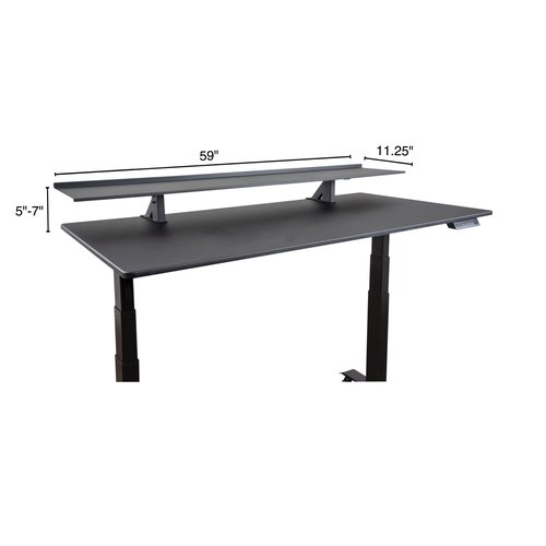 Stand Up Desk Store Clamp-On Adjustable Height Desk Shelf Monitor Stand (60" Wide)