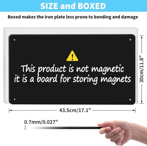 Magnetic Board by [Brand Name] - 17.7" x 11.8" Black Metal Bulletin Board for Photos, Notes & More