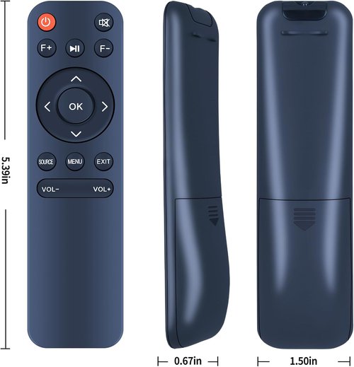 PZL Replacement Remote Control - Compatible with FUDONI P1 4K Projector | Lisowod Mini YG471 & NICPOW E2