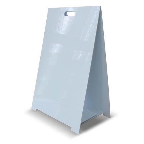 Flipside Products 35.5"x 23" Double- Sided Corrugated Plastic Dry Erase Marquee Easel, Signboard, Indoor Outdoor, Sidewalk Curb Sign, White