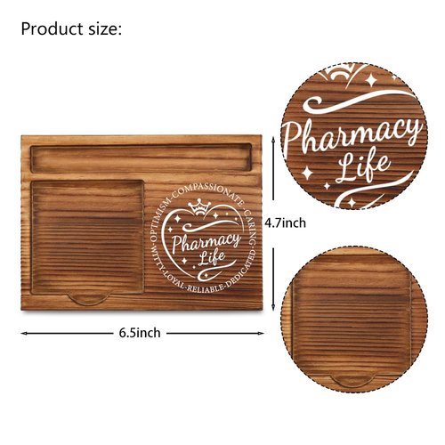 Pharmacy Life Wooden Sticky Note Holder – Heart-Themed Pharmacist Appreciation Desk Organizer, Thoughtful Gift for Pharmacy Staff, WSH37