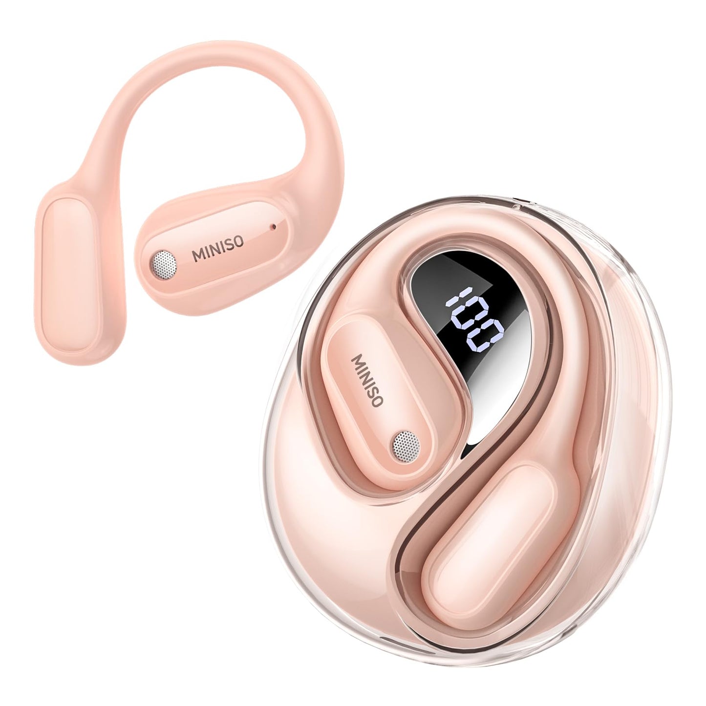 INISO MS190 AI Translation Earbuds Real Time, Language Translator Earbuds with 135 Languages, Bluetooth 6.0, LED Display, Open-Ear translating Headphones with APP, 60Hrs Playtime, Ideal for Travel