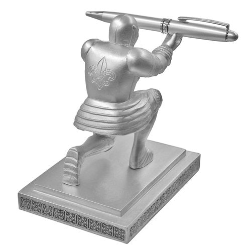 Aurueda Executive Knight Pen Holder Personalized Desk Accessories Fancy Kneeling Knight Pen Holder for Desk