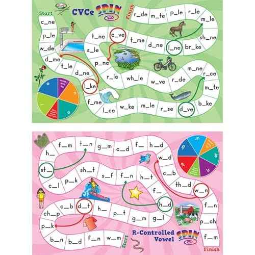 Long and Tricky Vowel Pattern Word Building Board Games - 1 Game