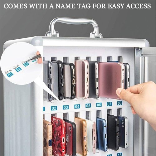QIUFANGM Cell Phone Storage Box Aluminum Alloy, Mobile Phone Cabinet Meeting Room Cell Phone Locker Capacity, Cell Phones Storage Cabinet for Office School Classroom Factory(12slots)