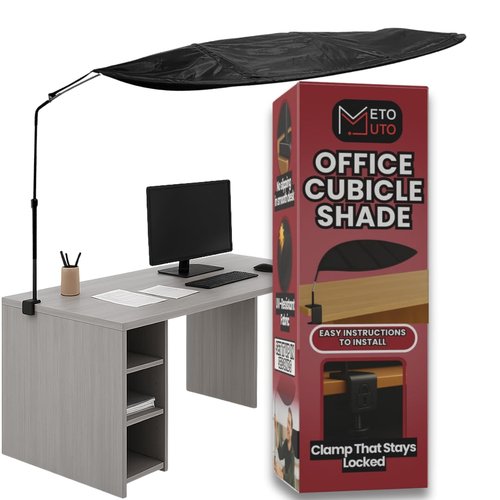 Cubicle Shade - Desk Shade for Cubicle to Block Light, Quick Install, No Tools Needed, Aircraft Grade Aluminium, UV-Resistant Fabric, 57.5x35x35 Inches, No Sag or Tilt, Protects Eyes