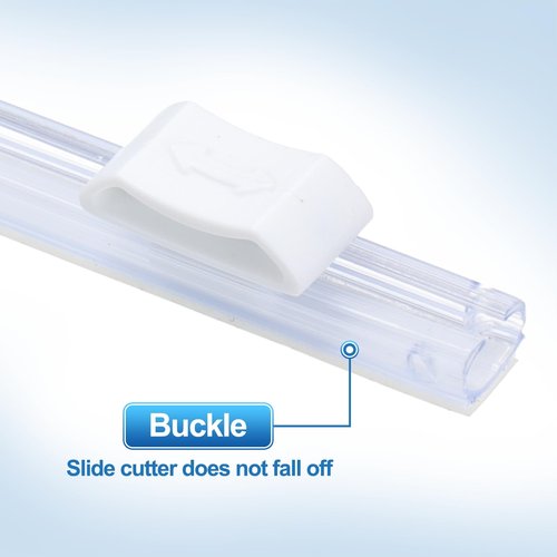 PATIKIL 8pcs Plastic Wrap Cutter, 14in Plastic Wrap Slide Cutter Self Adhesive, White