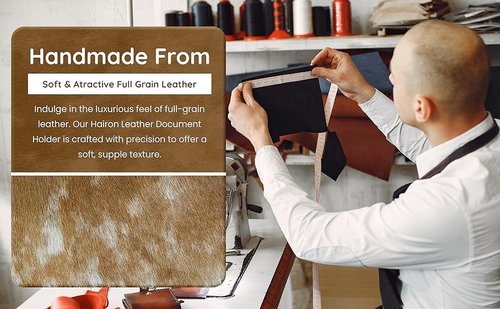 TUZECH Handmade Leather Document Holder Mailing Envelope, Office & Work Resume Sales Portfolio Binder Folder-Interview/Legal Document Organizer (Mix Dark Shades)