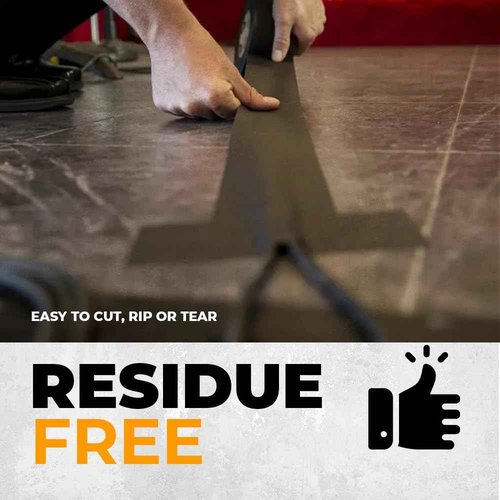 WOD GTC12 Gaffer Tape, Gray Low Gloss Finish Film, 4 inch x 60 ft. Residue Free, Non Reflective Cloth Fabric, Secure Cords, Water Resistant, Photography, Filming Backdrop, Production