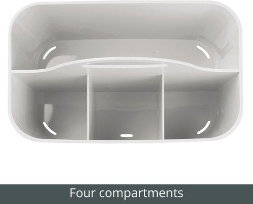 mDesign Utility Tote Caddy - Small Plastic Office Storage Organizer with Handle | Light Gray, 2 Pack