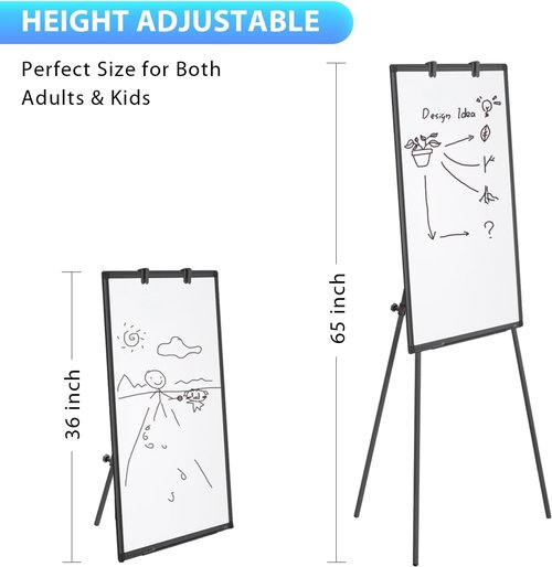 Magnetic Whiteboard Easel by Easel - Portable Dry Erase Flipchart Stand 36 x 24 | Height Adjustable for Office & Classroom