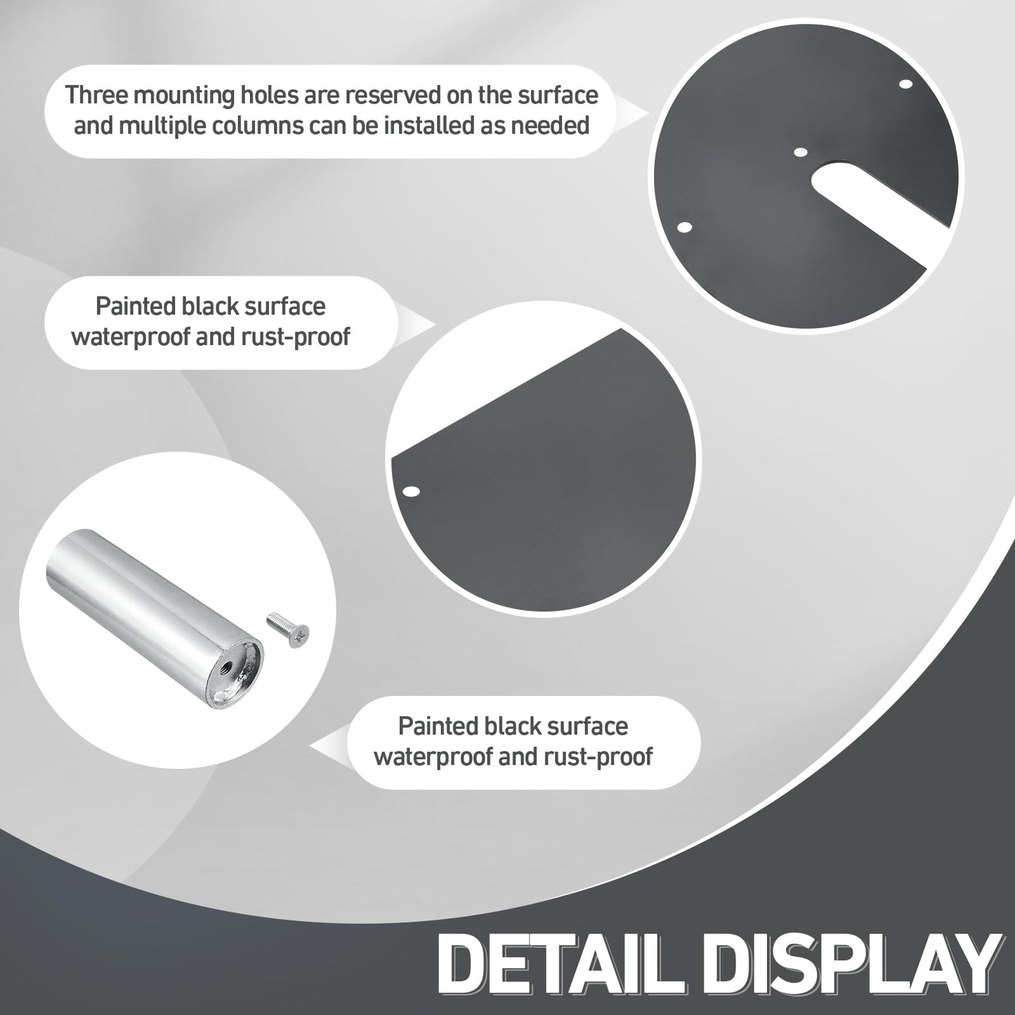 Zonon 1 Pcs Pipe and Drape Base Plate 14 x 16 Inches Backdrop Stand Flat Brace Bracket with a Fixing Pin for Backdrops Trade Shows Events Booths and Bracket (2'' Diameter Fixing Pin)