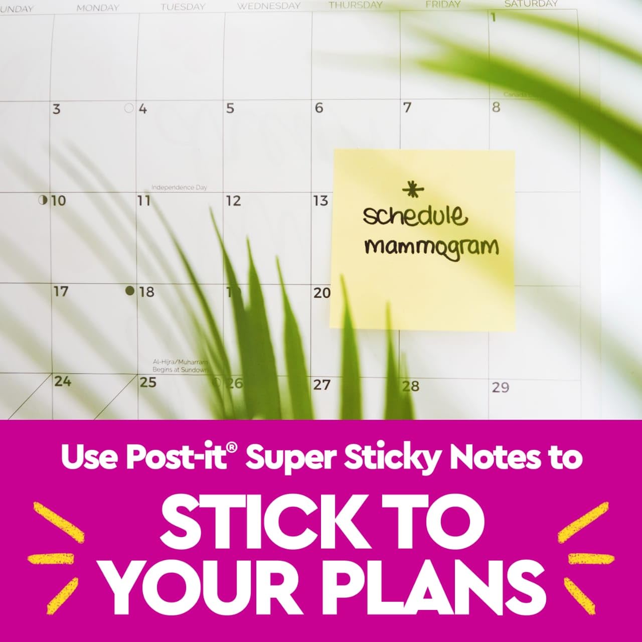 Post-it 100% Recycled Paper Super Sticky Notes, Canary Yellow, 3 in. x 3 in., 5 Sticky Note Pads, 70 Sheets per Pad, Back to School Supplies and Office Products