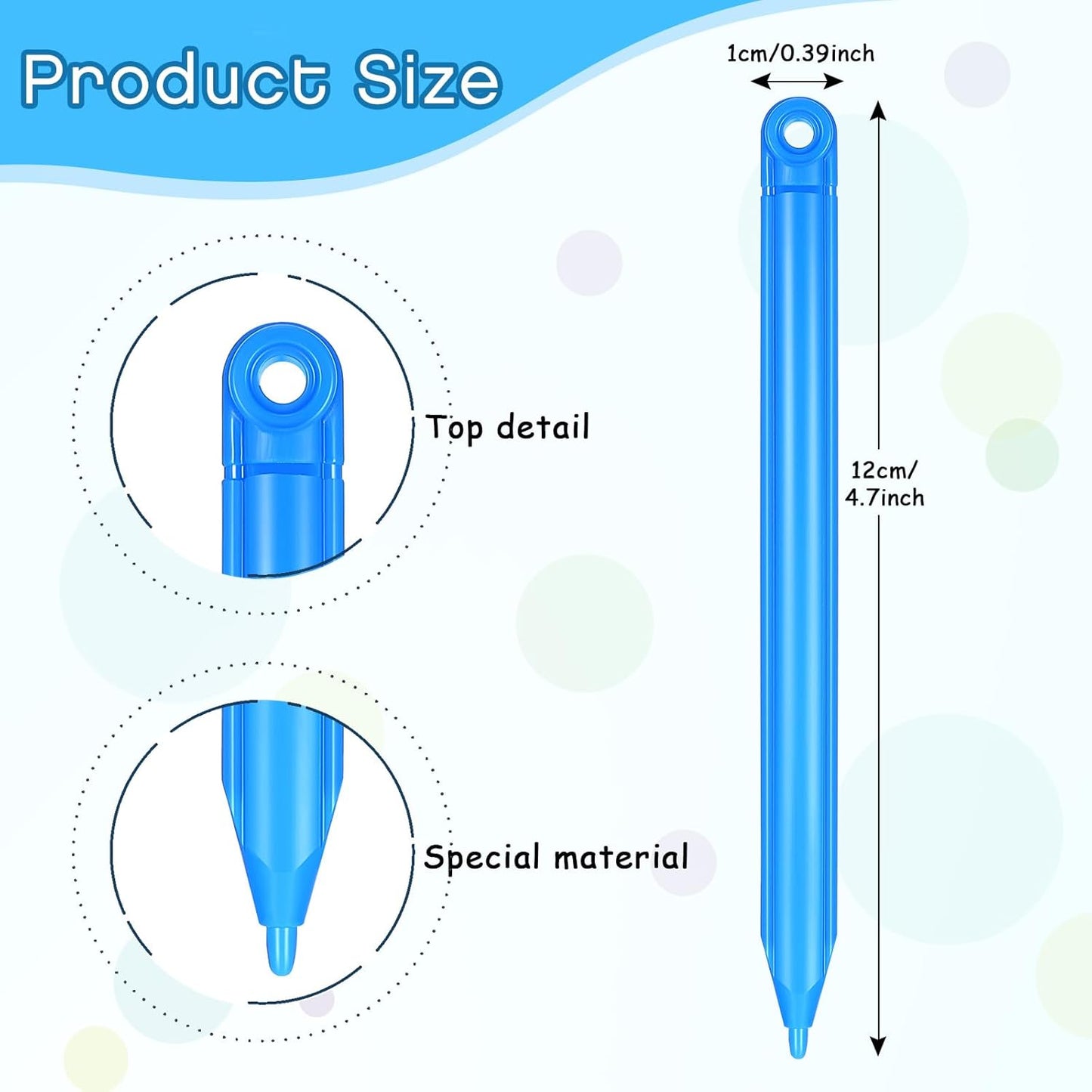 Skiennix LCD Writing Tablet Pen Set - 6 Replacement Stylus Pens for Kids Drawing Tablets | 3 Vibrant Colors