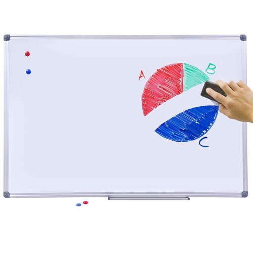 Dex Board 36 x 24 inch Magnetic Dry Erase Board, DexBoard Mall-Mounted Aluminum Frame White Board with Pen Tray, Dry Erase Marker Whiteboard for Office, School and Home Usage