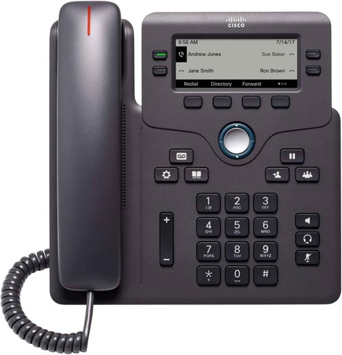 Cisco IP Phone 6841 with Multi-Platform Phone Firmware, 3.5-inch Grayscale Display, Regional Power Adapter Included, 4 SIP Registrations (CP-6841-3PW-NA-K9=)