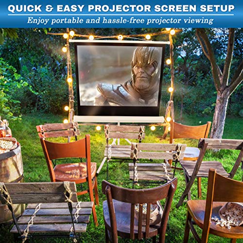 Pyle 40-Inch Portable Tripod Projector Screen Stand for Indoor & Outdoor Use