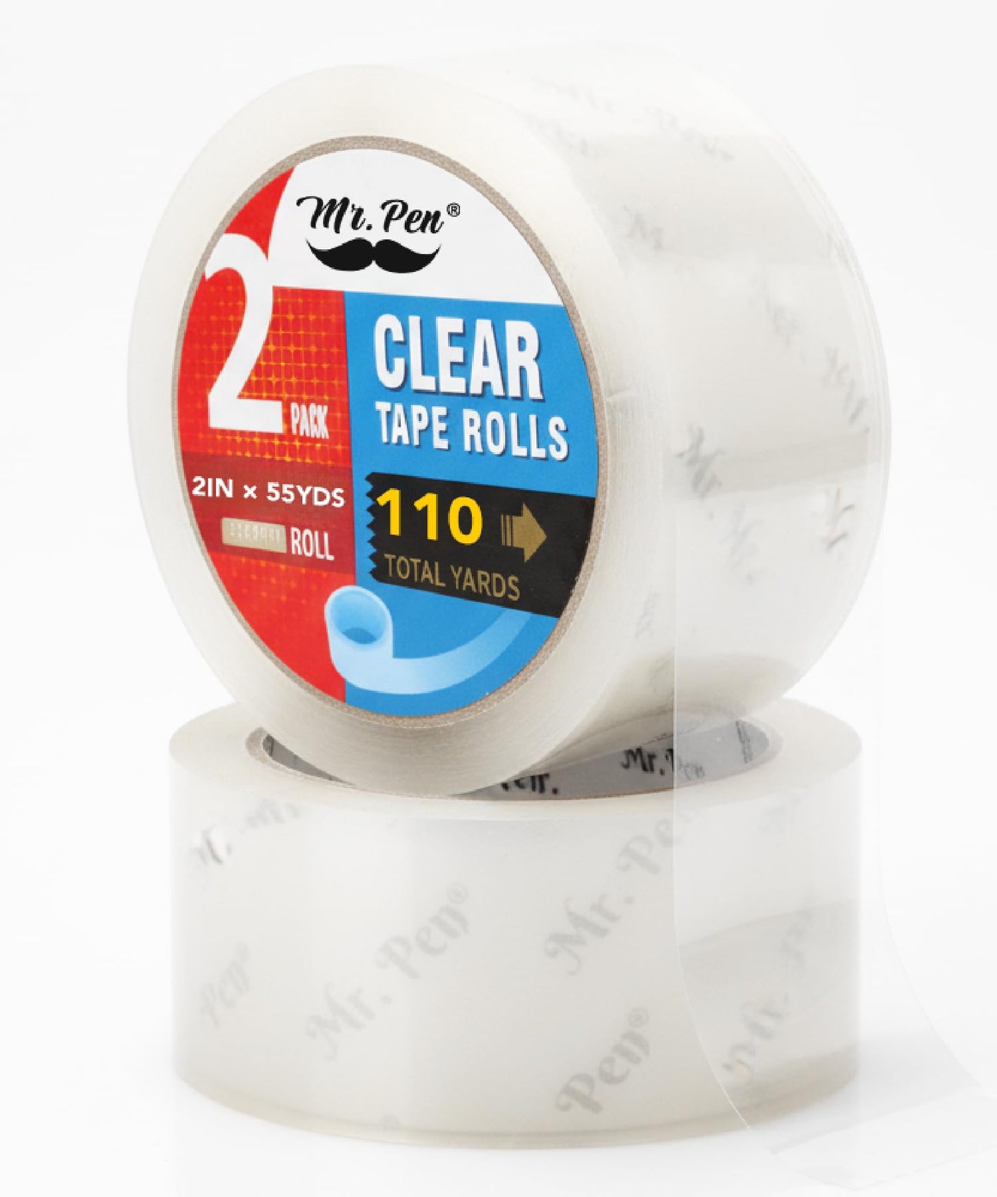 Mr. Pen- Packing Tape, 2 Pack, 2 Inch Wide, 60 Yards, 1.9mil, No Smell, Clear Packing Tape for Shipping, Packaging, Moving and Storage