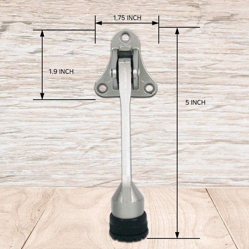 CG PLUS Door Stopper, Kick Down Door Stops for Heavy Doors, with Rubber Tip and Spring Lever, Adjustable, Easy to Set Down and Release, 4-Inch, for Wide Doors (4inch x 30pack, Satin Nickel)