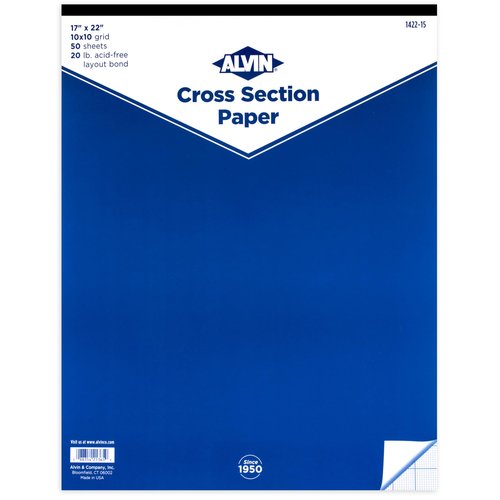 ALVIN Quadrille Paper Pad 50 Sheets of 17" x22" Model 1422-15 Drafting and Graph Paper, Suitable for Pencil and Ink, Printer Compatible, 10" x 10" Grid - 50 Sheet Pad, 17 x 22 Inch