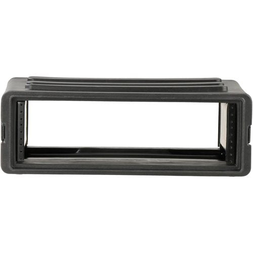 SKB Shallow Rack 3U - Roto-Molded for Durability & Impact Resistance, Waterproof & Stackable Design, with Twist Latches & Rubber Feet - Ideal for Secure Equipment Storage & Transport, Black