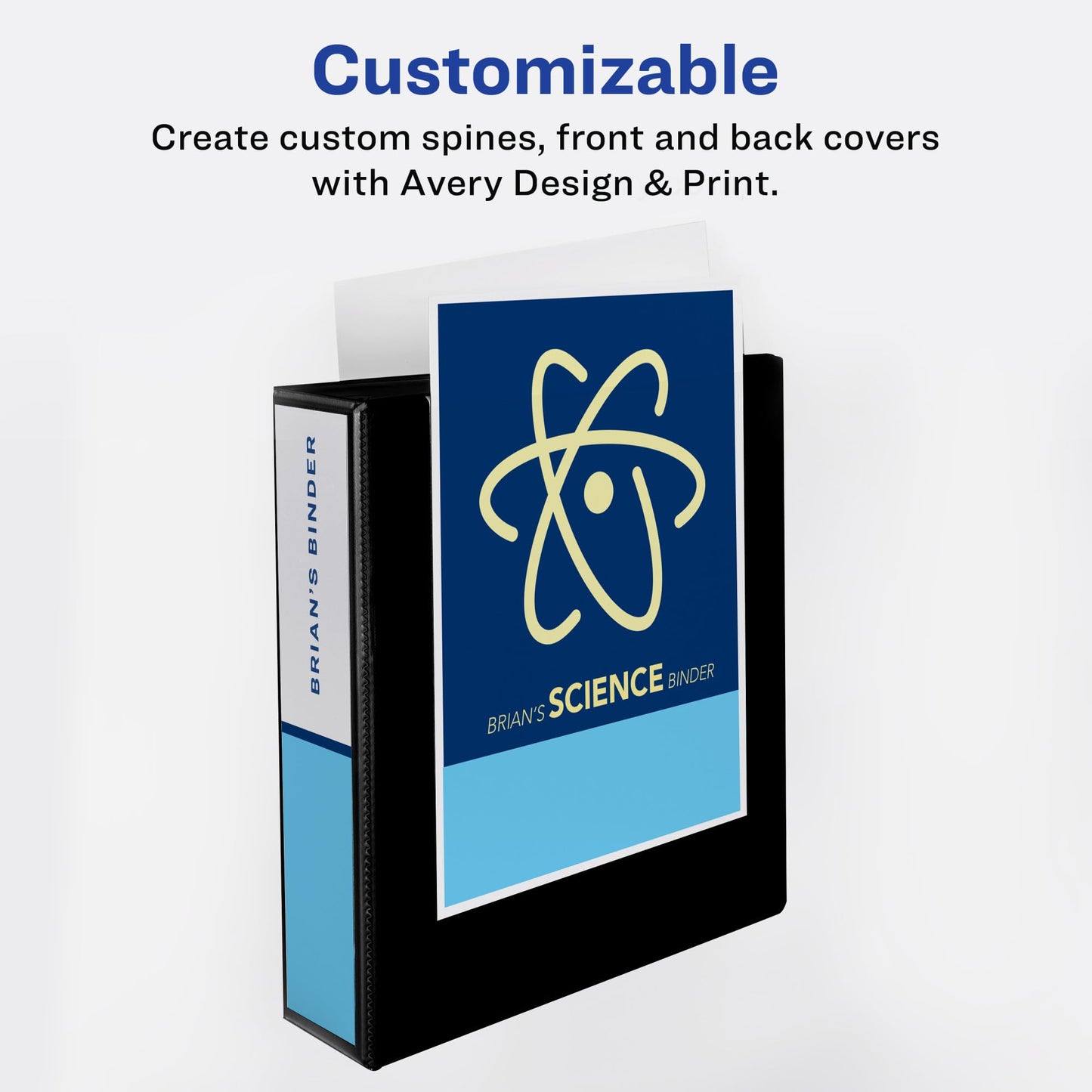Avery Showcase Standard View 3 Ring Binder, 2" Slant Rings, 530-Sheet Capacity, 2.8 Inch Wide Spine, 1 White Binder, Ideal for Lightweight Organization and Occasional Referencing (19701)