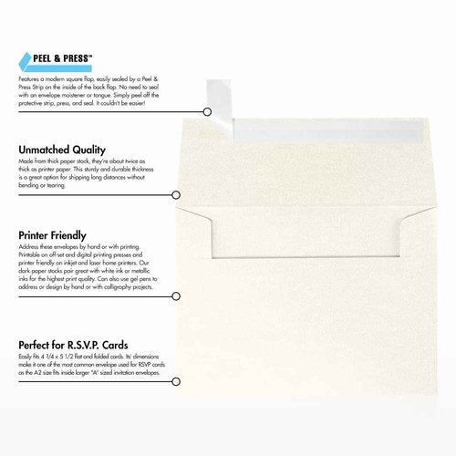 A2 Invitation Envelopes (4 3/8 x 5 3/4) - Quartz Metallic (250 Qty.)